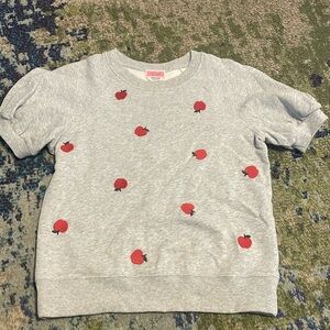 Kate Spade Apple embroidery short sleeve sweatshirt size S small